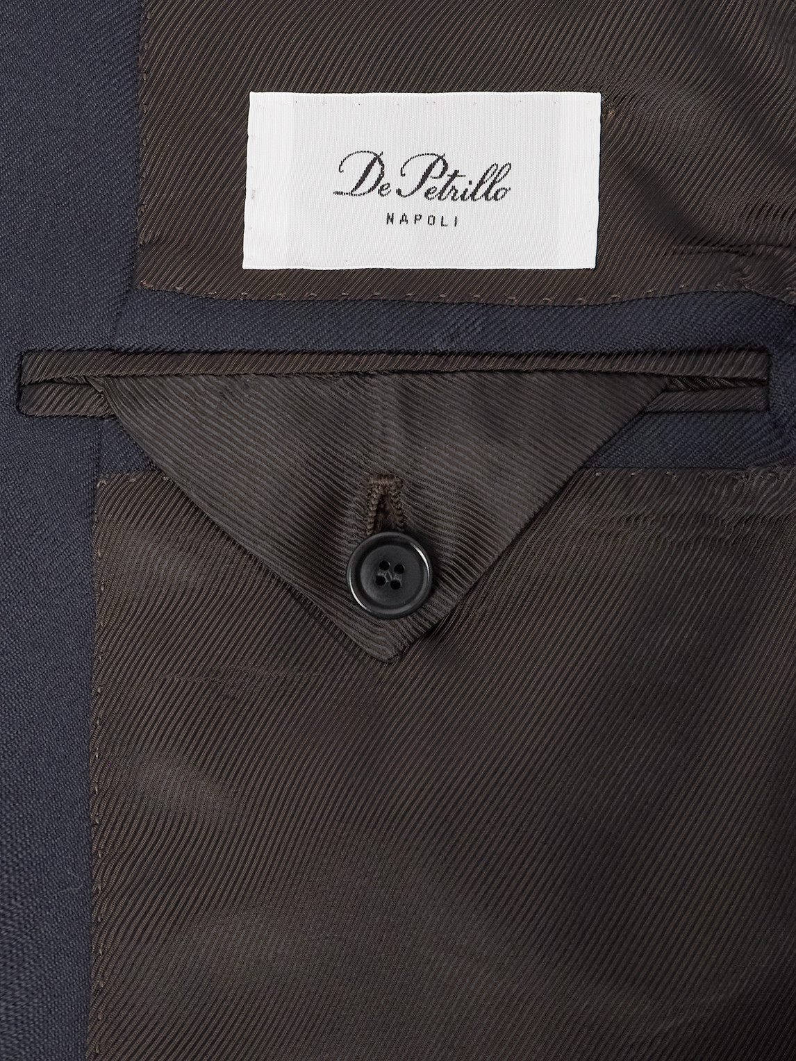 De Petrillo Sorrento Double-breasted Wool-twill Blazer In Blue