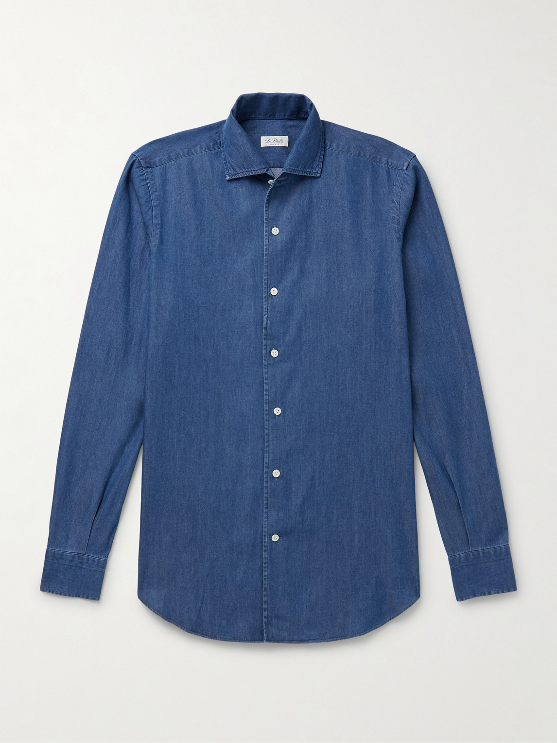 De Petrillo Cotton-chambray Shirt In Blue