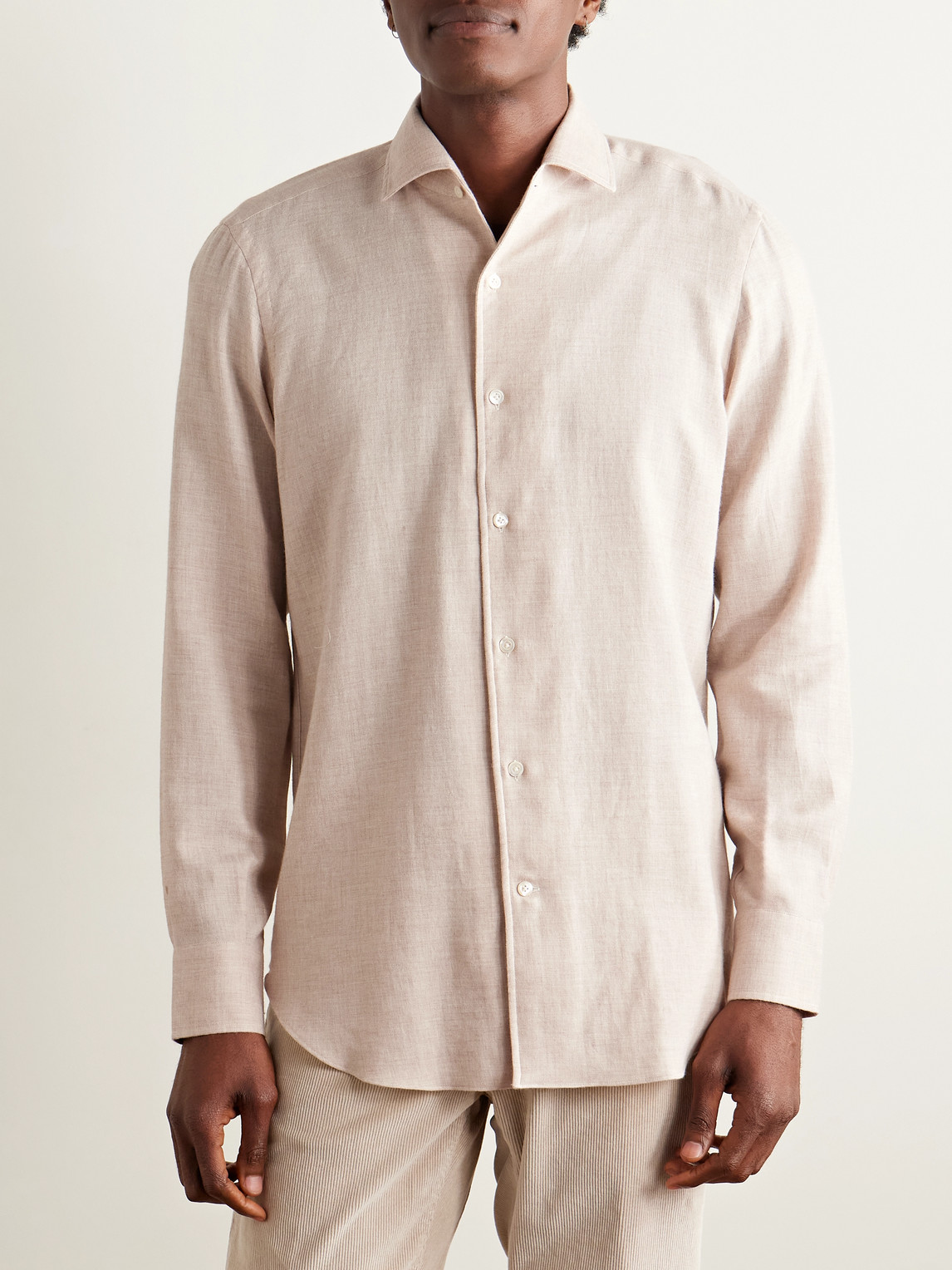  De Petrillo - Cotton Shirt - Men - Neutrals - Eu 46 