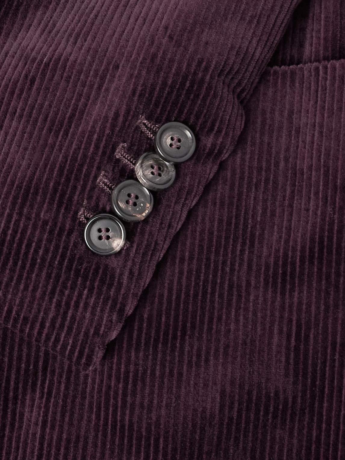 De Petrillo Posillipo Slim-fit Cotton-blend Corduroy Suit Jacket In Burgundy