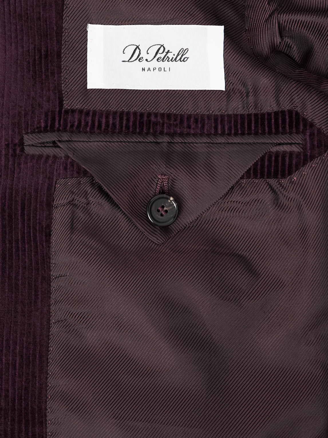 De Petrillo Posillipo Slim-fit Cotton-blend Corduroy Suit Jacket In Burgundy