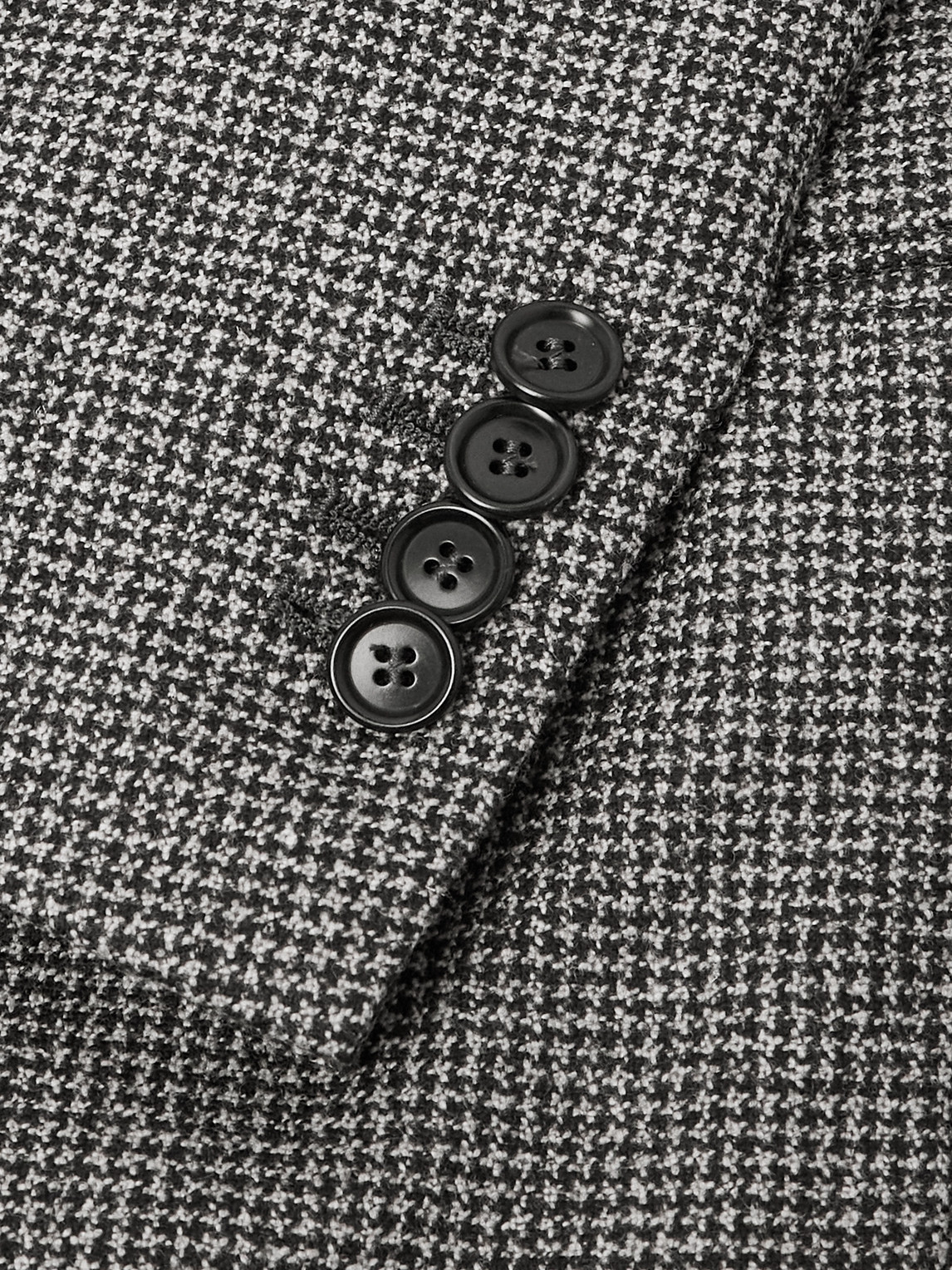 De Petrillo Napoli Slim-fit Houndstooth Virgin Wool Suit Jacket In Gray