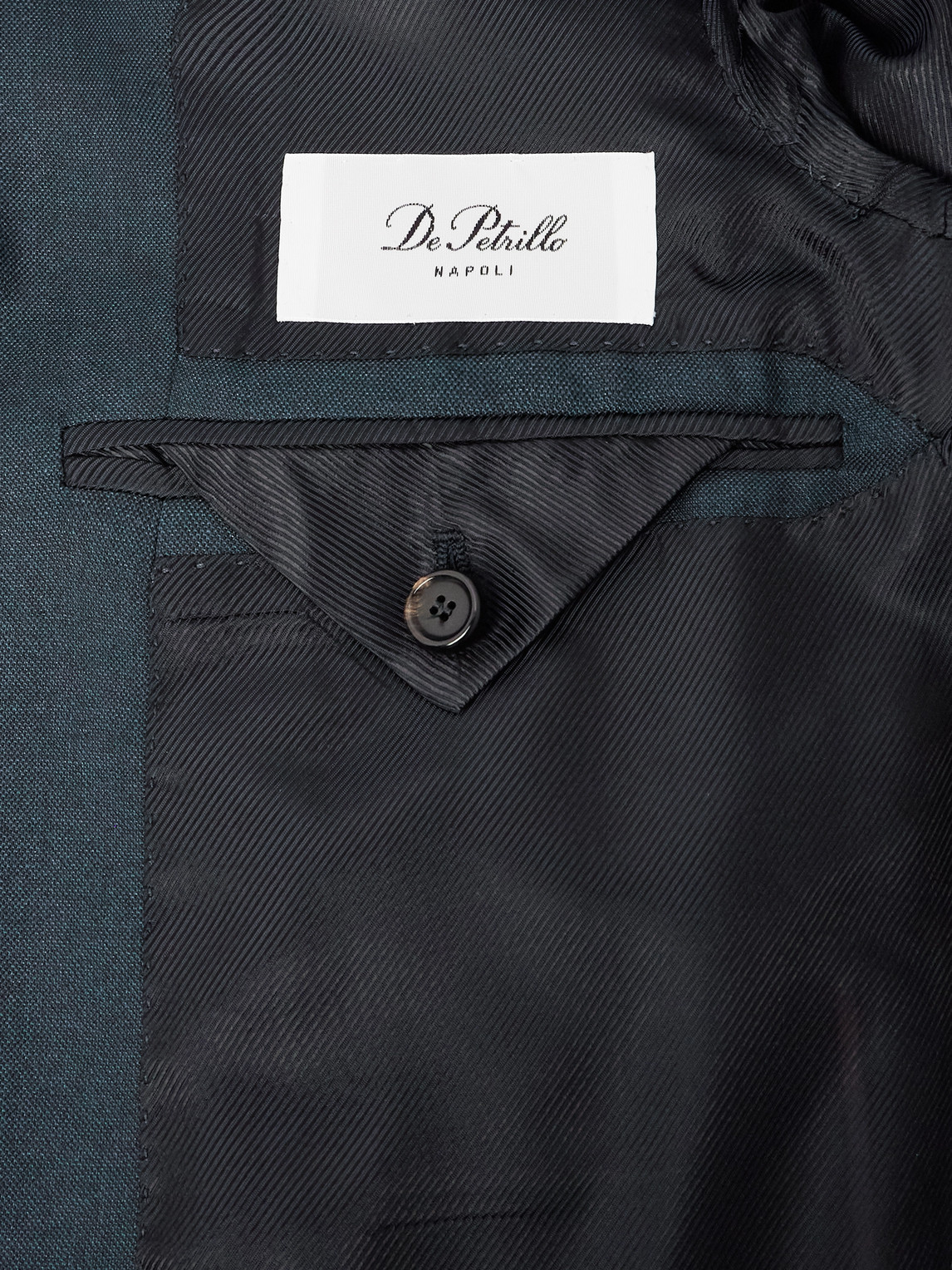 De Petrillo Napoli Wool And Silk-blend Twill Suit Jacket In Blue
