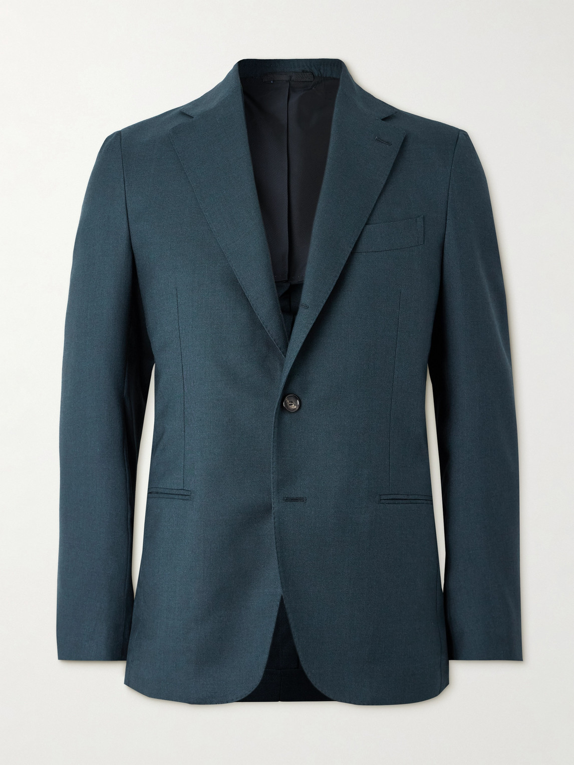 De Petrillo Napoli Wool And Silk-blend Twill Suit Jacket In Blue