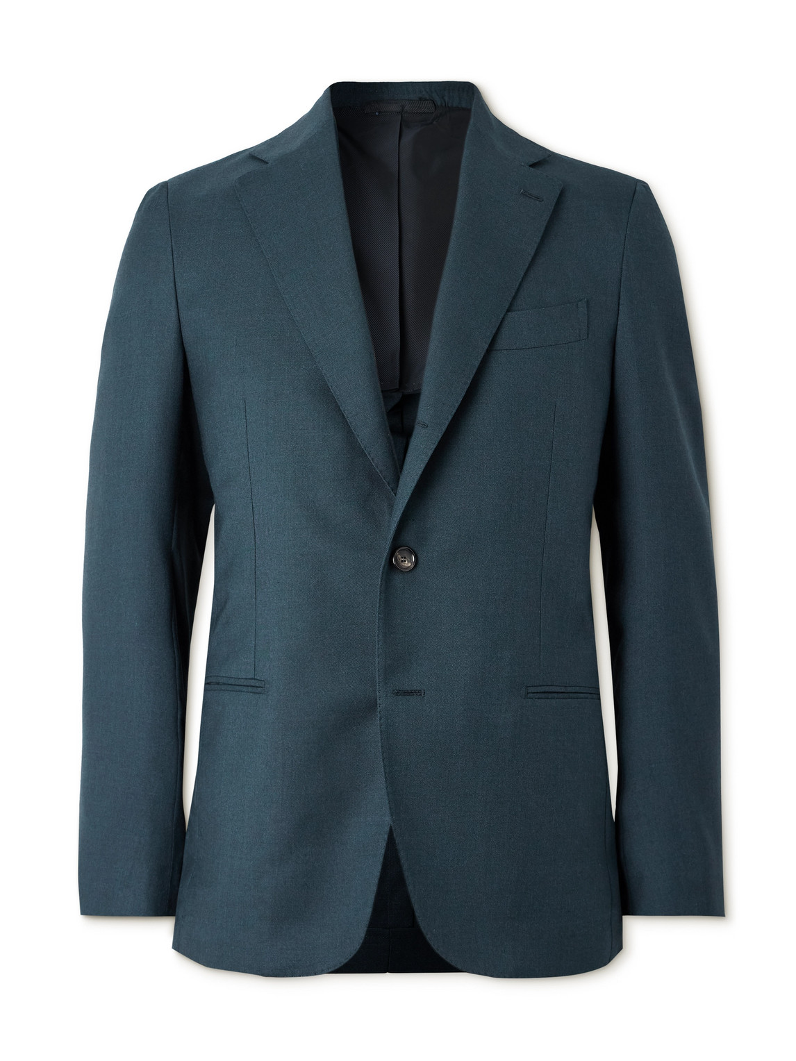 De Petrillo Napoli Wool And Silk-blend Twill Suit Jacket In Blue