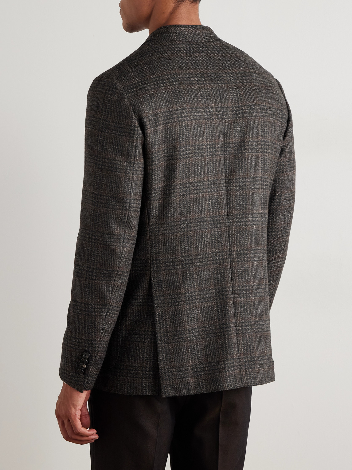  De Petrillo - Posillipo Unstructured Prince Of Wales Checked Wool And Cashmere-blend Suit Jacket - Men - Brown - It 46 