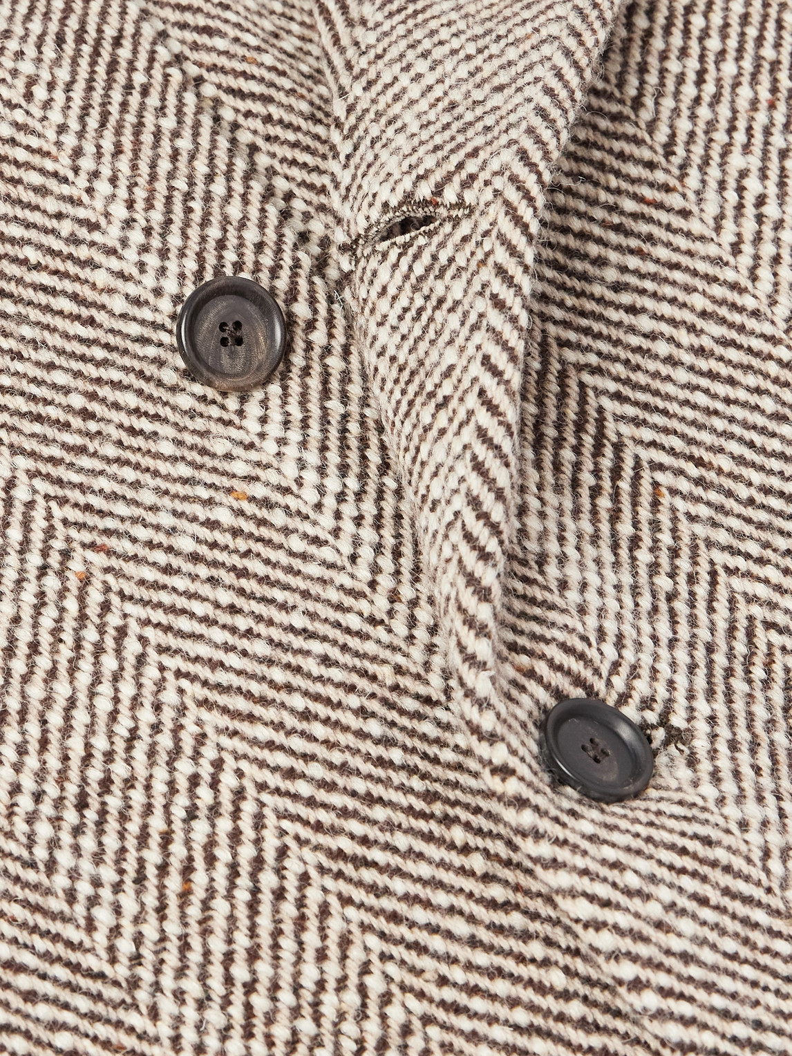 De Petrillo Herringbone Wool-blend Jacket In Brown