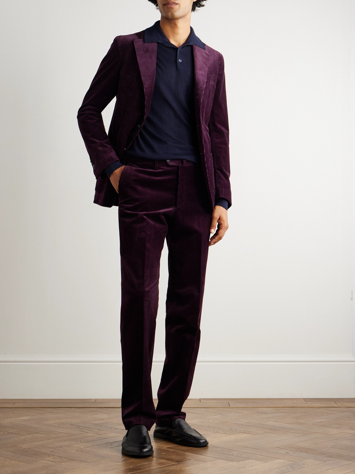 Slim-Fit Stretch-Cotton Corduroy Suit Trousers — 2