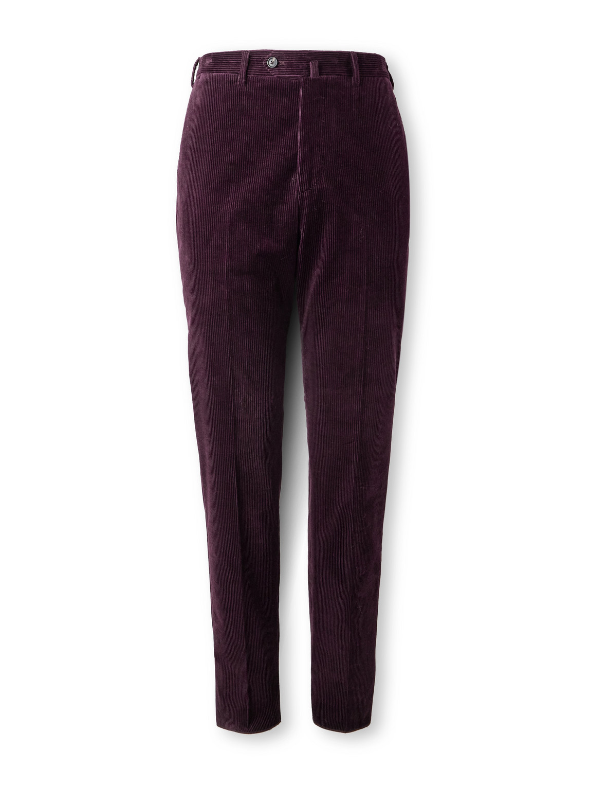 De Petrillo Slim-fit Stretch-cotton Corduroy Suit Trousers In Burgundy