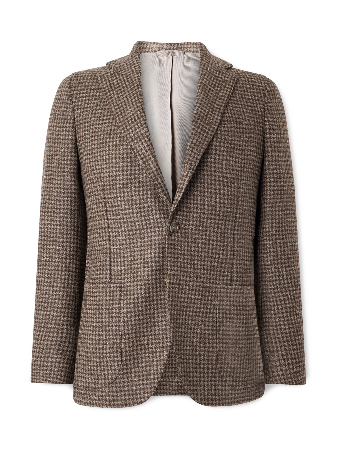 De Petrillo Posillipo Houndstooth Wool-tweed Blazer In Brown