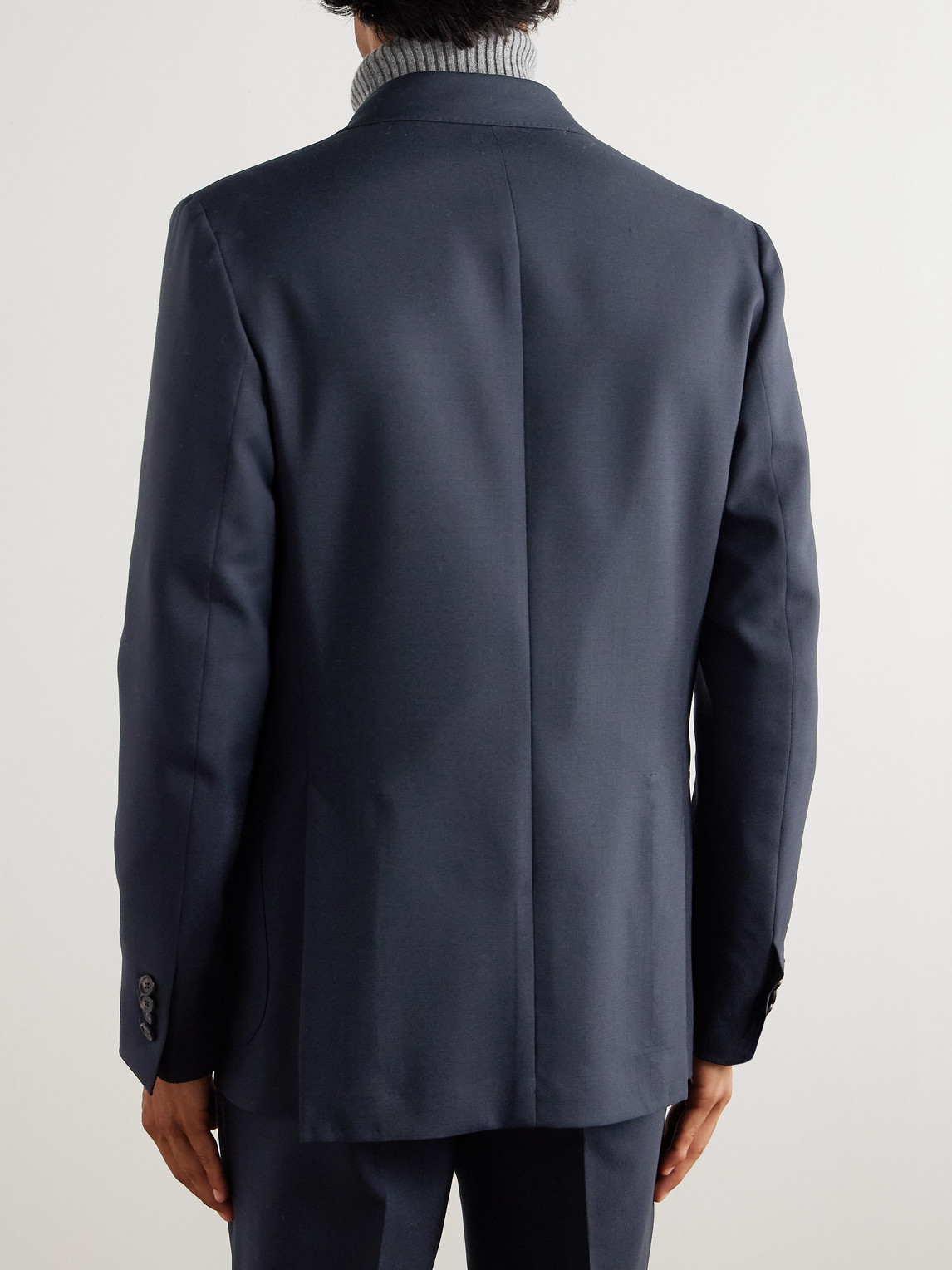 De Petrillo Slim-fit Virgin Wool Twill Suit Jacket In Blue