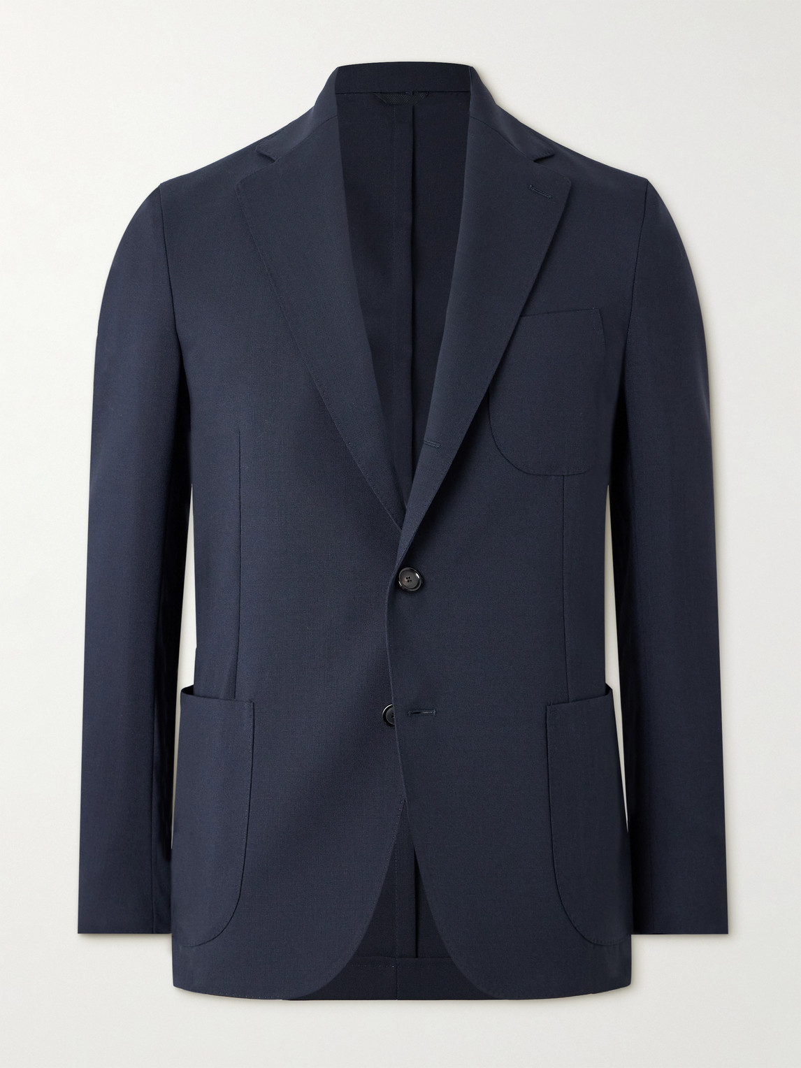 De Petrillo Slim-fit Virgin Wool Twill Suit Jacket In Blue