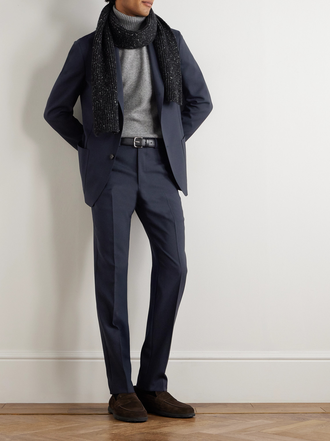 De Petrillo Slim-fit Virgin Wool Twill Suit Jacket In Blue
