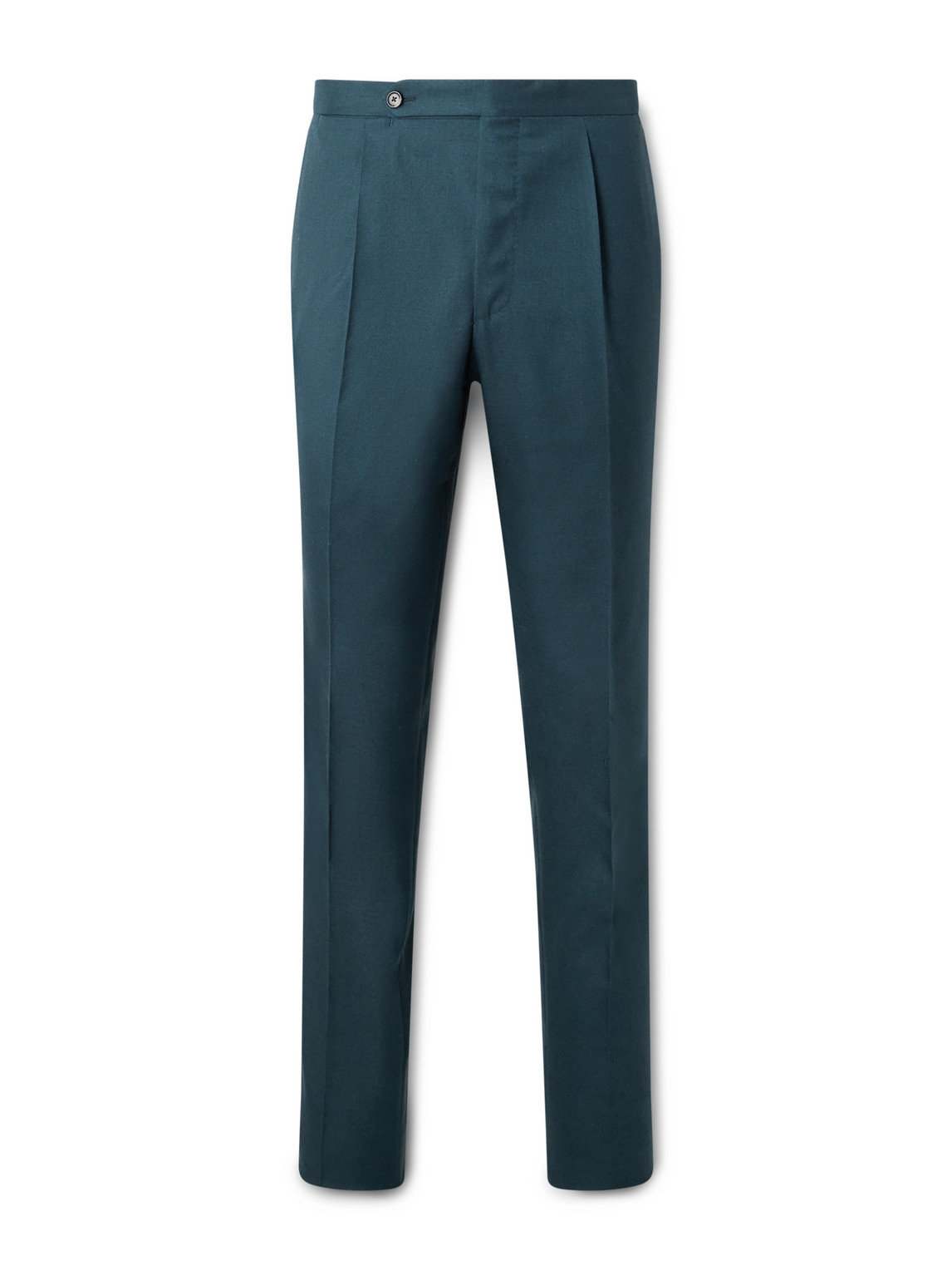De Petrillo Straight-leg Wool And Silk-blend Suit Trousers In Blue