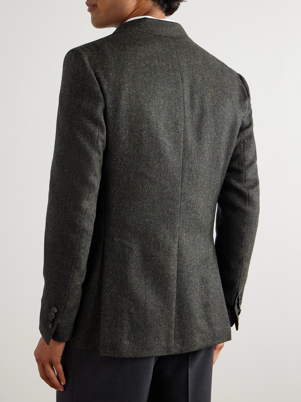 De Petrillo Posillipo Virgin Wool And Cashmere-blend Blazer In Gray