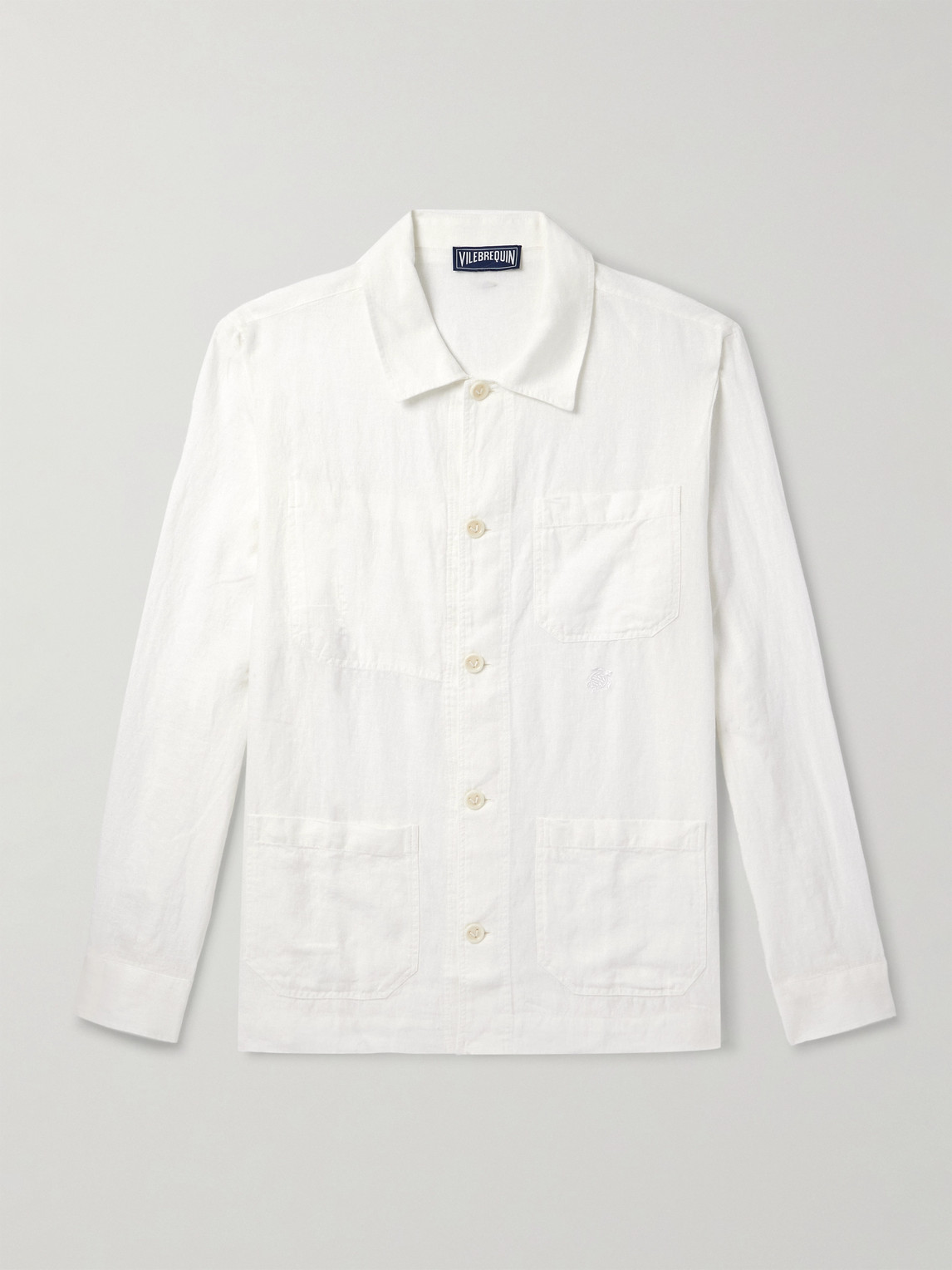 Vilebrequin Corentin Logo-Embroidered Linen Overshirt - Men