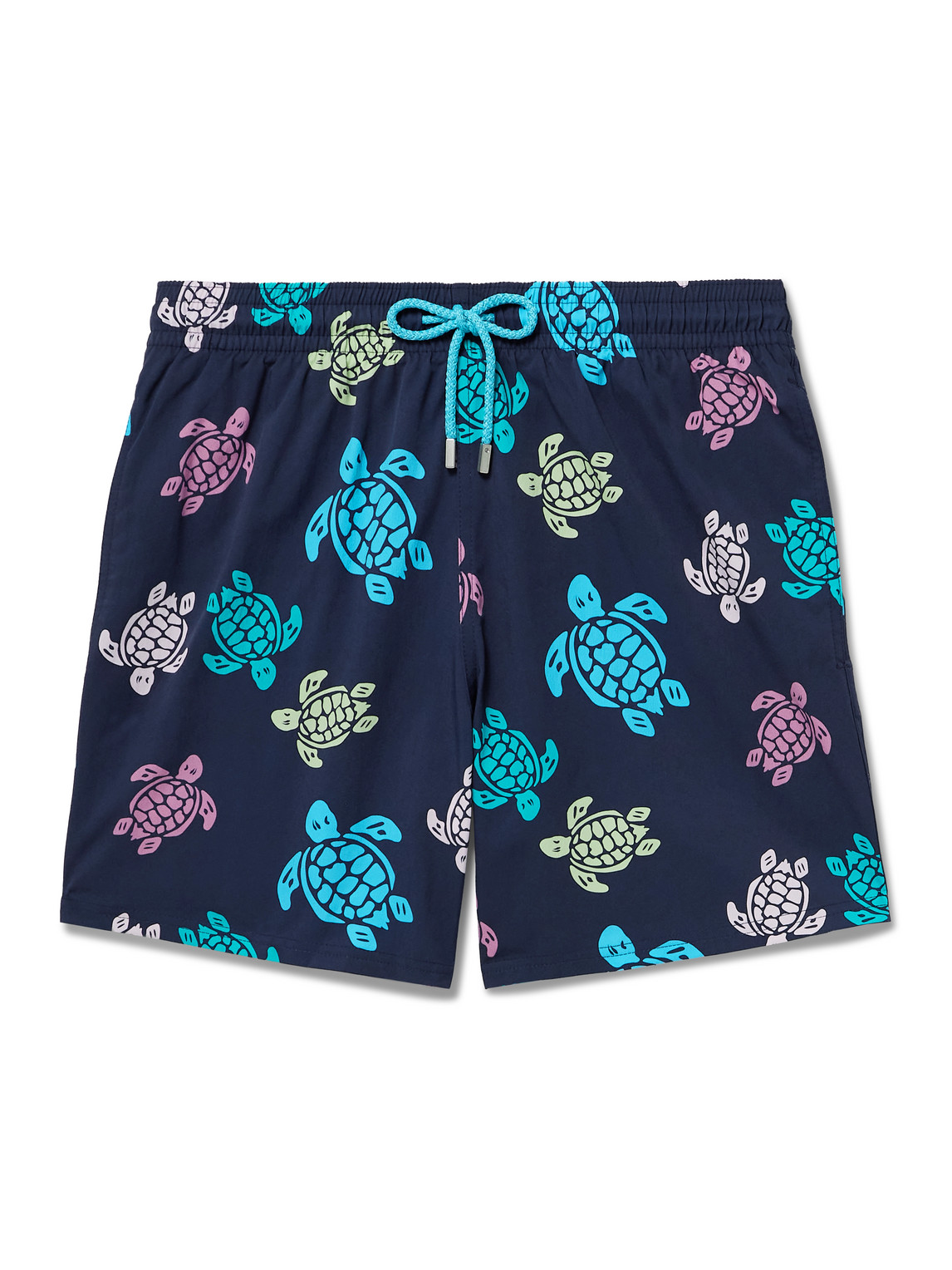 Vilebrequin Moorise Straight-leg Mid-length Printed Recycled Swim Shorts In Blue