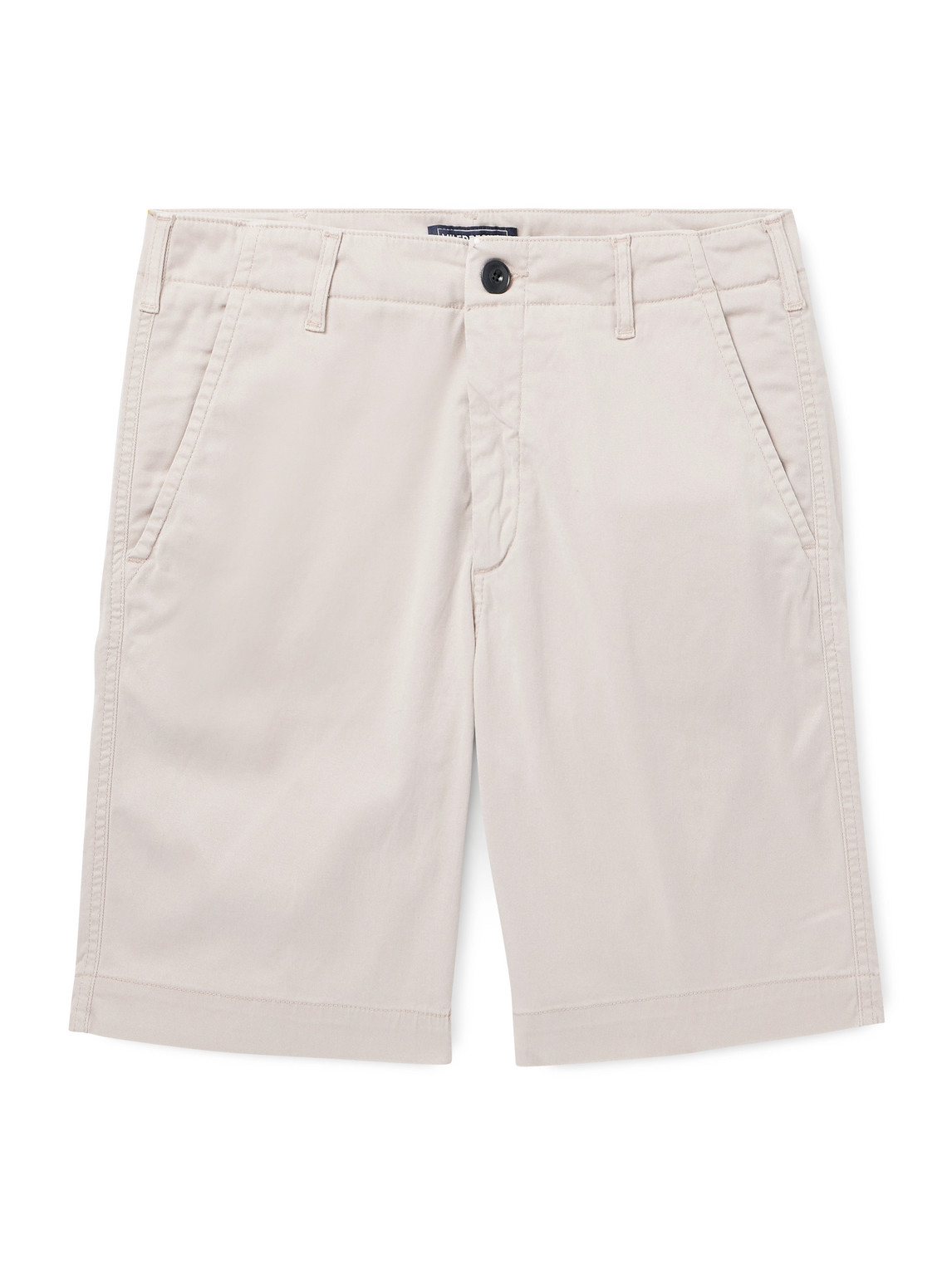 Vilebrequin Ponche Straight-leg Stretch Lyocell And Cotton-blend Gabardine Shorts In Neutral