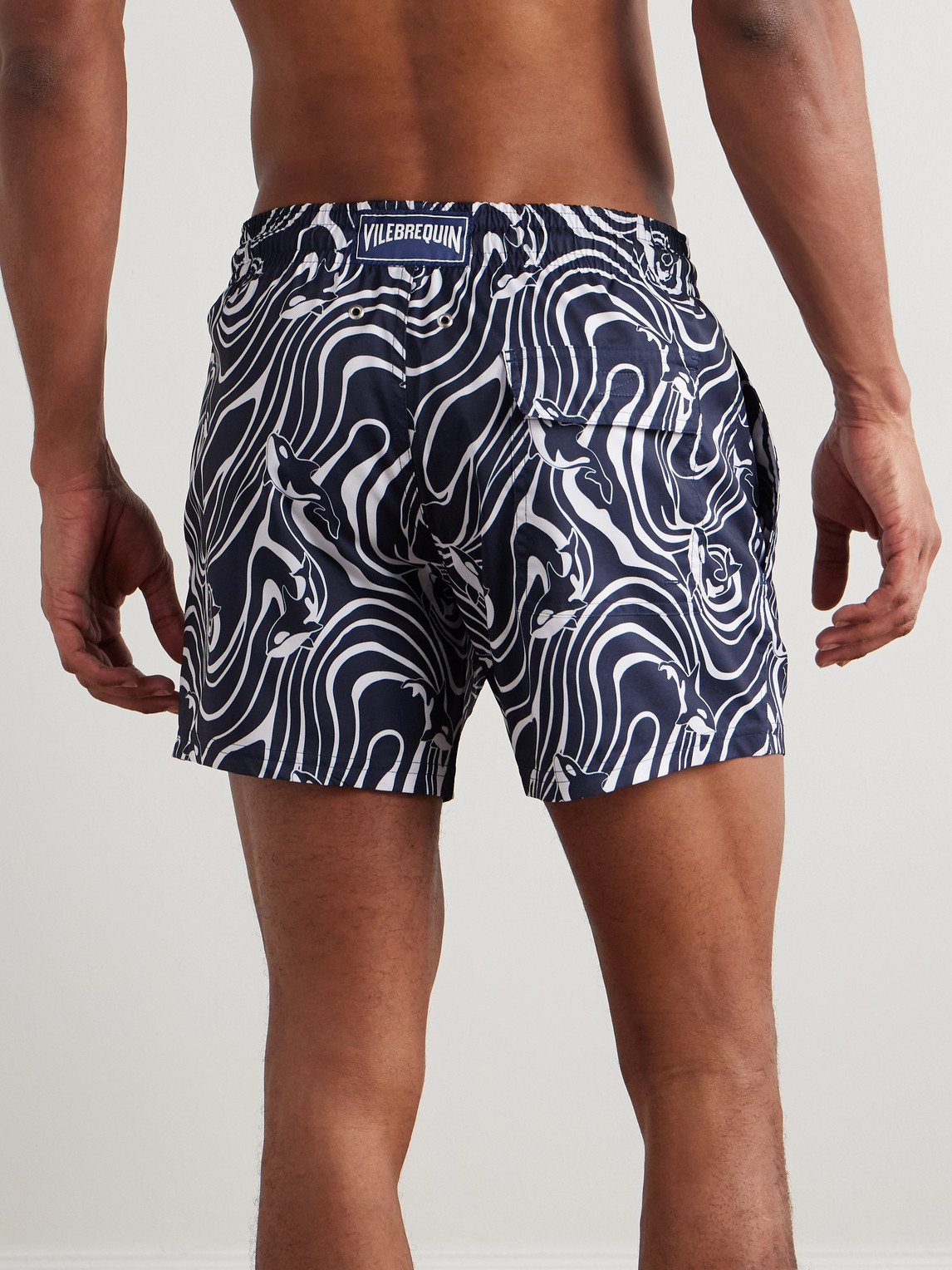 Vilebrequin Moorise Straight-leg Mid-length Printed Swim Shorts In Blue