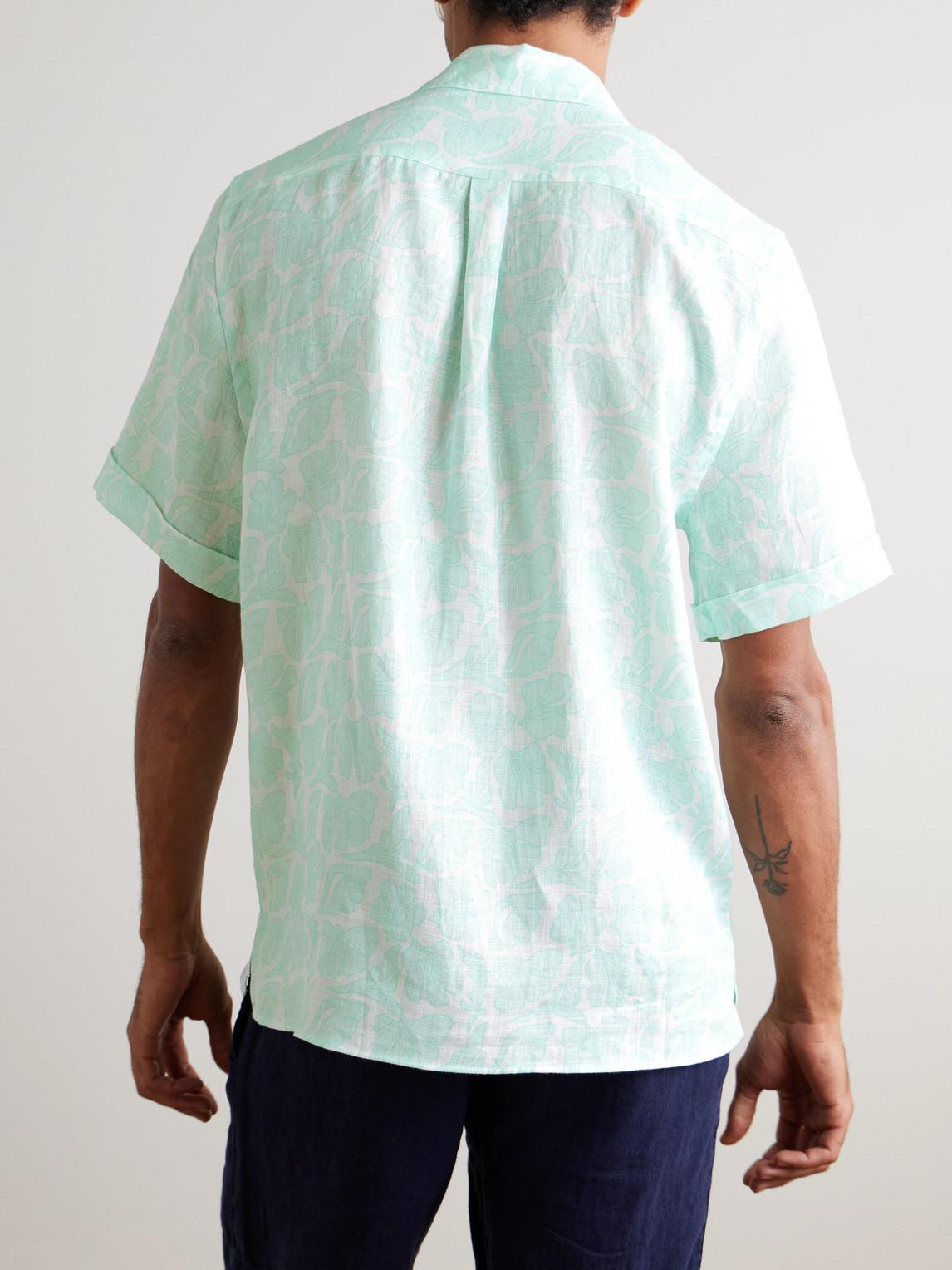 Charli Camp-Collar Floral-Print Linen
