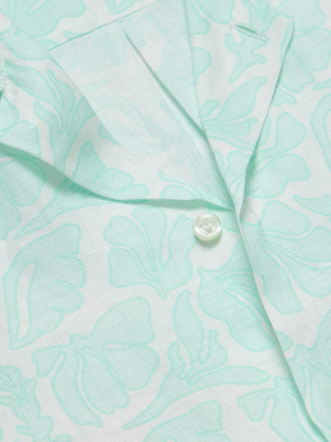 Charli Camp-Collar Floral-Print Linen