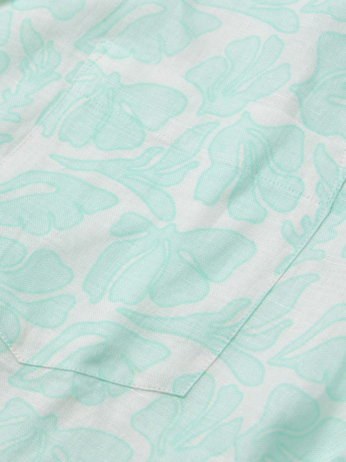 Charli Camp-Collar Floral-Print Linen