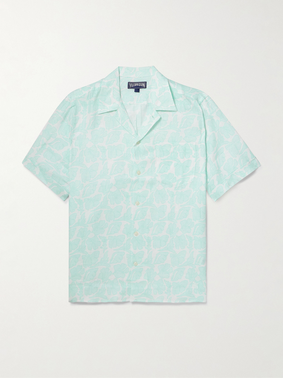 Vilebrequin Charli Camp-Collar Floral-Print Linen hirt - Men