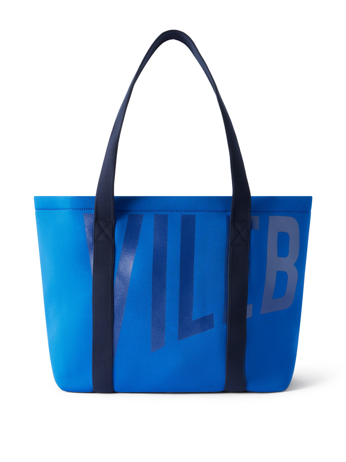 Vilebrequin Logo-print Webbing-trimmed Scuba Tote Bag In Blue