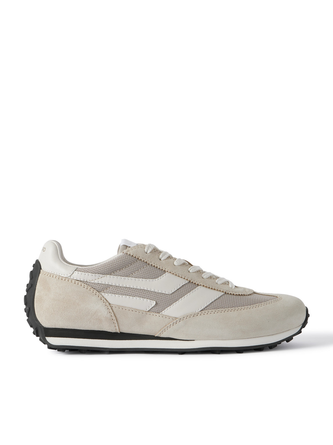 Tom Ford Mesh And Leather-trimmed Suede Sneakers
