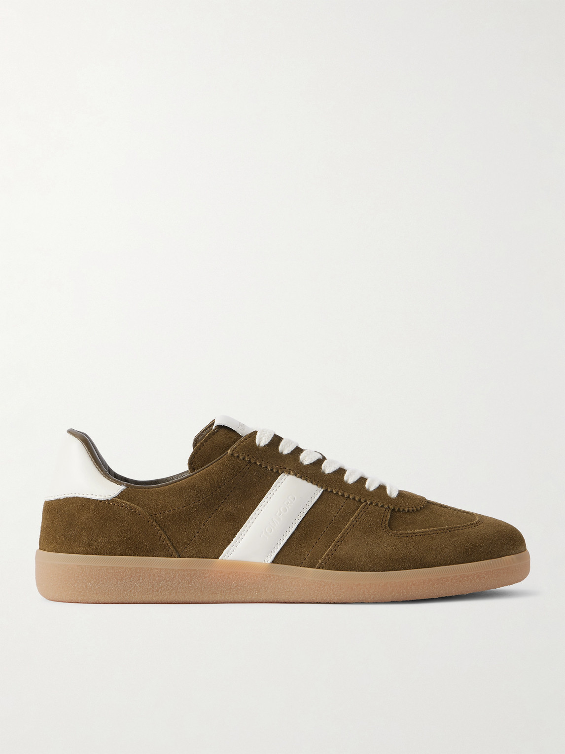 Tom Ford Archer Leather-Trimmed Suede Sneakers - Men