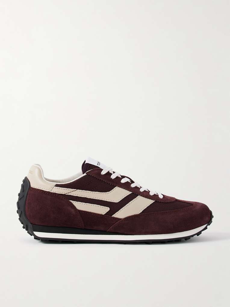 Tom Ford — Mesh and Leather-Trimmed Suede Sneakers