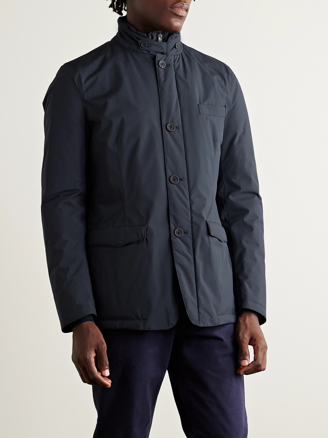 Herno High-neck Padded Jacket In Blue