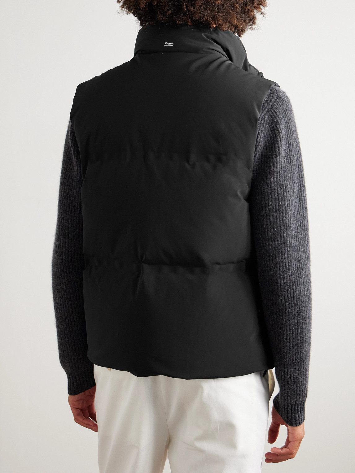 Herno Quilted Shell Down Gilet In Black