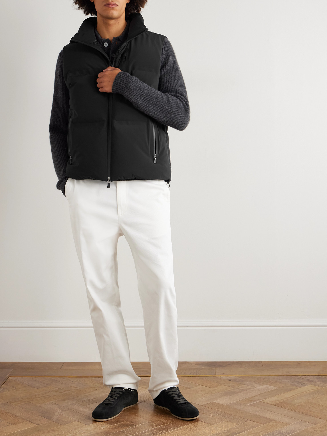 Herno Quilted Shell Down Gilet In Black