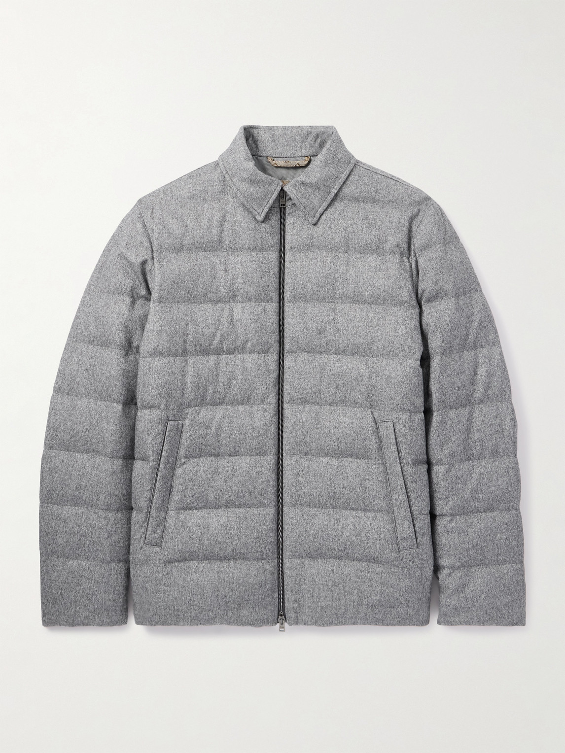 HERNO Leather-Trimmed Quilted Silk and Cashmere-Blend Down Jacket - Men