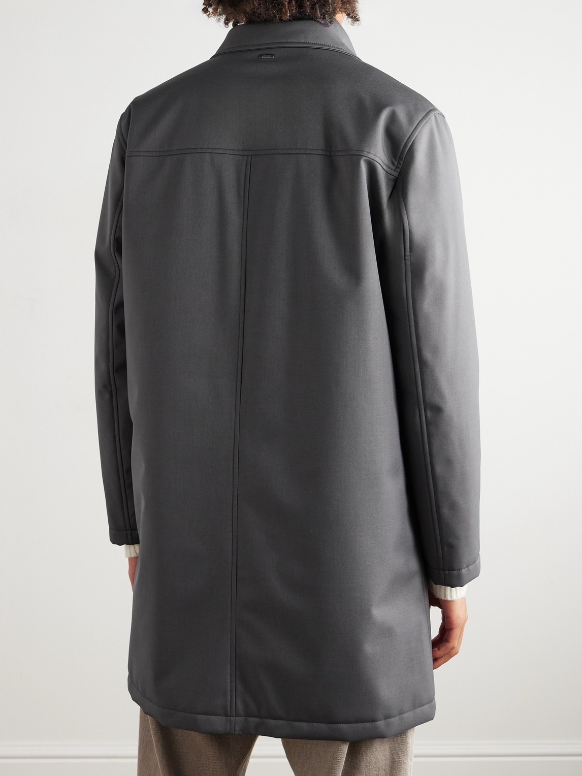 Herno Shell Coat With Detachable Gilet In Gray