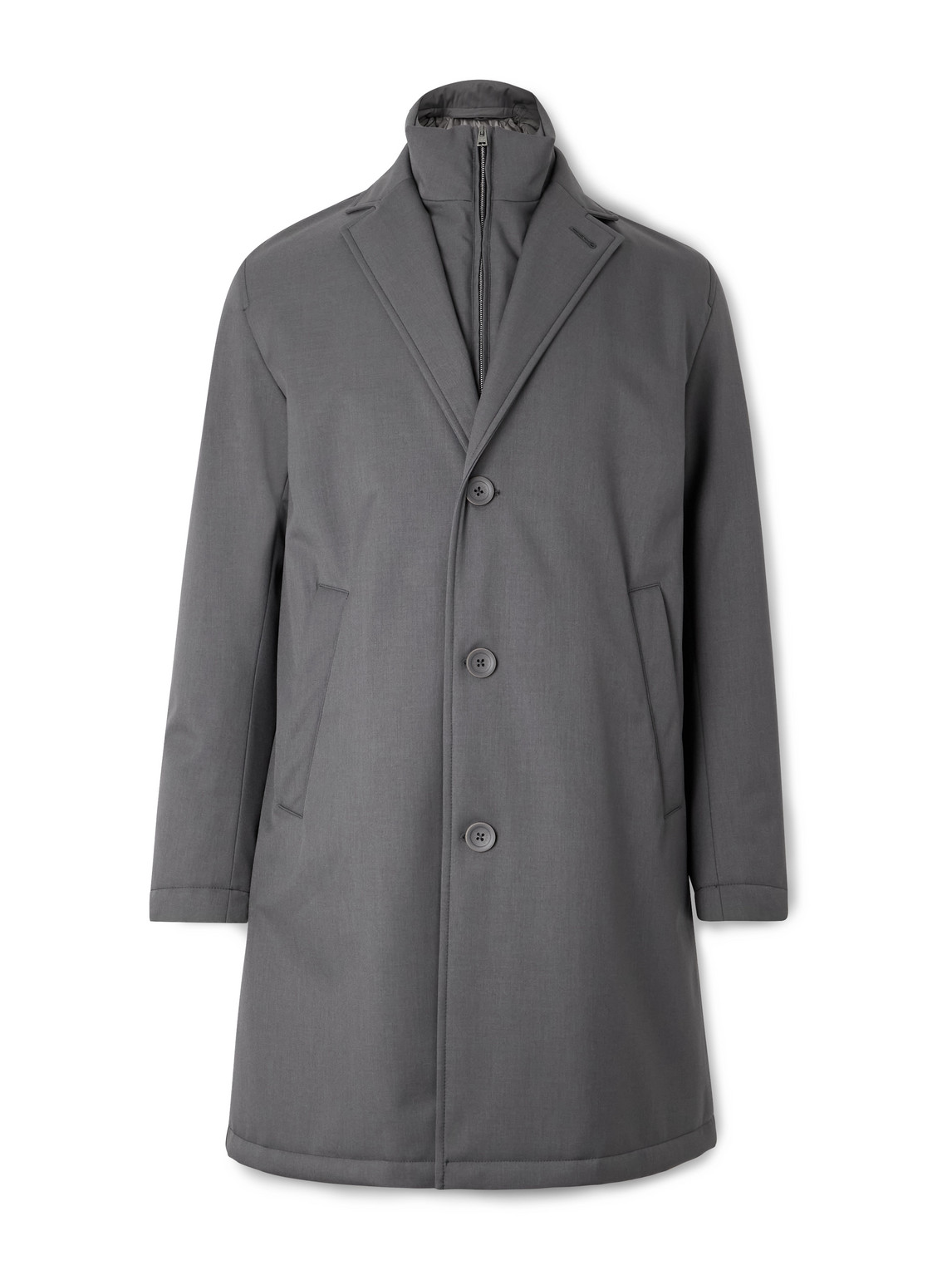 Herno Shell Coat With Detachable Gilet In Gray