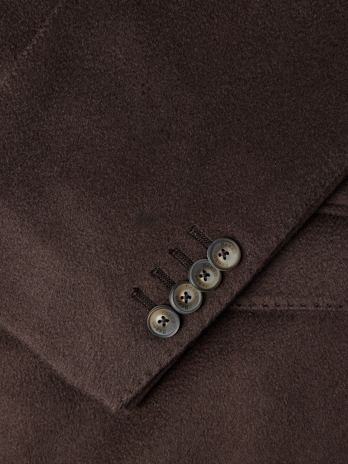 Herno Quilted Nylon-trimmed Cashmere Top Coat In Brown