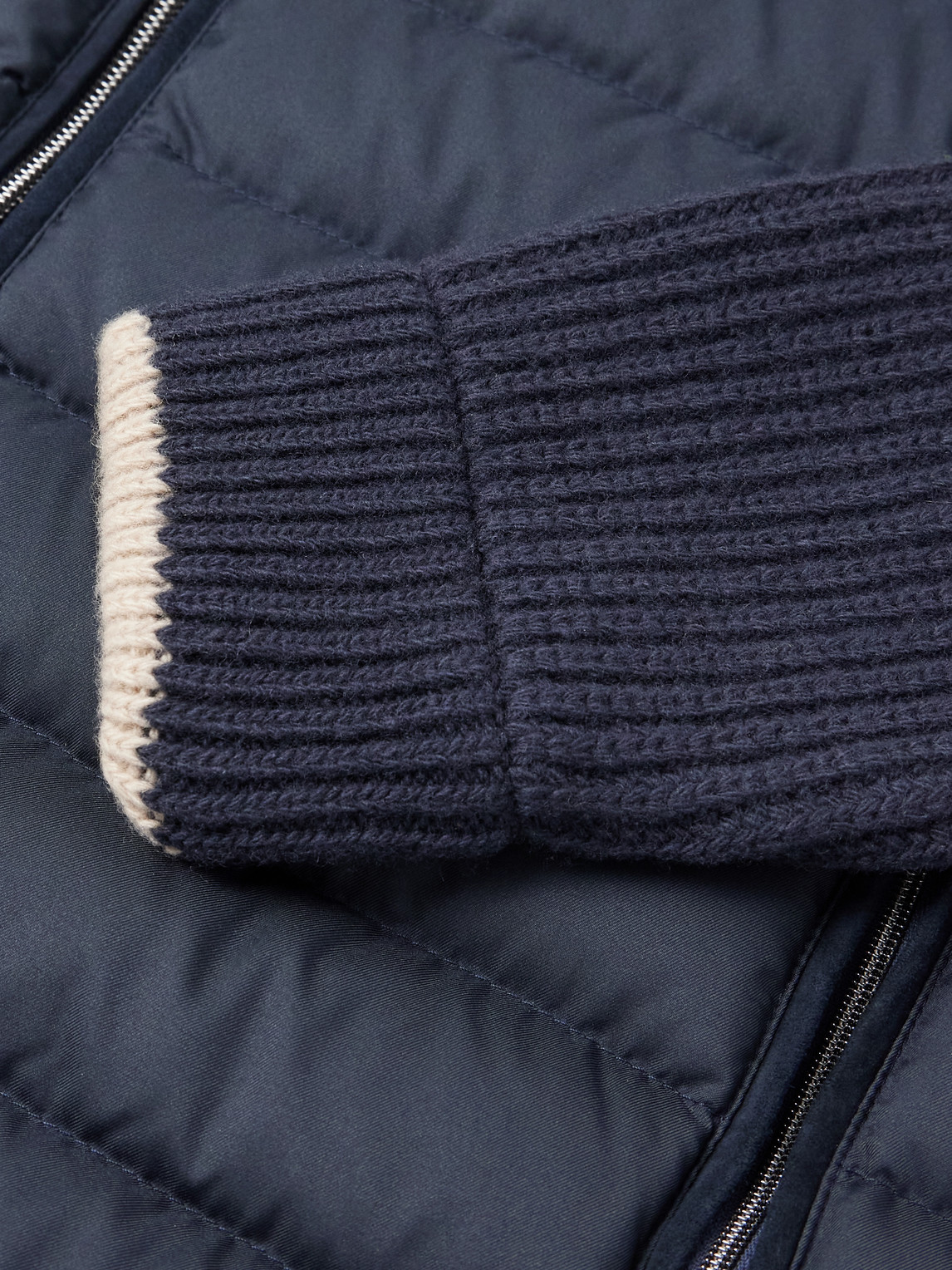 Herno Slim-fit Wool And Quilted Shell Down Jacket In Blue