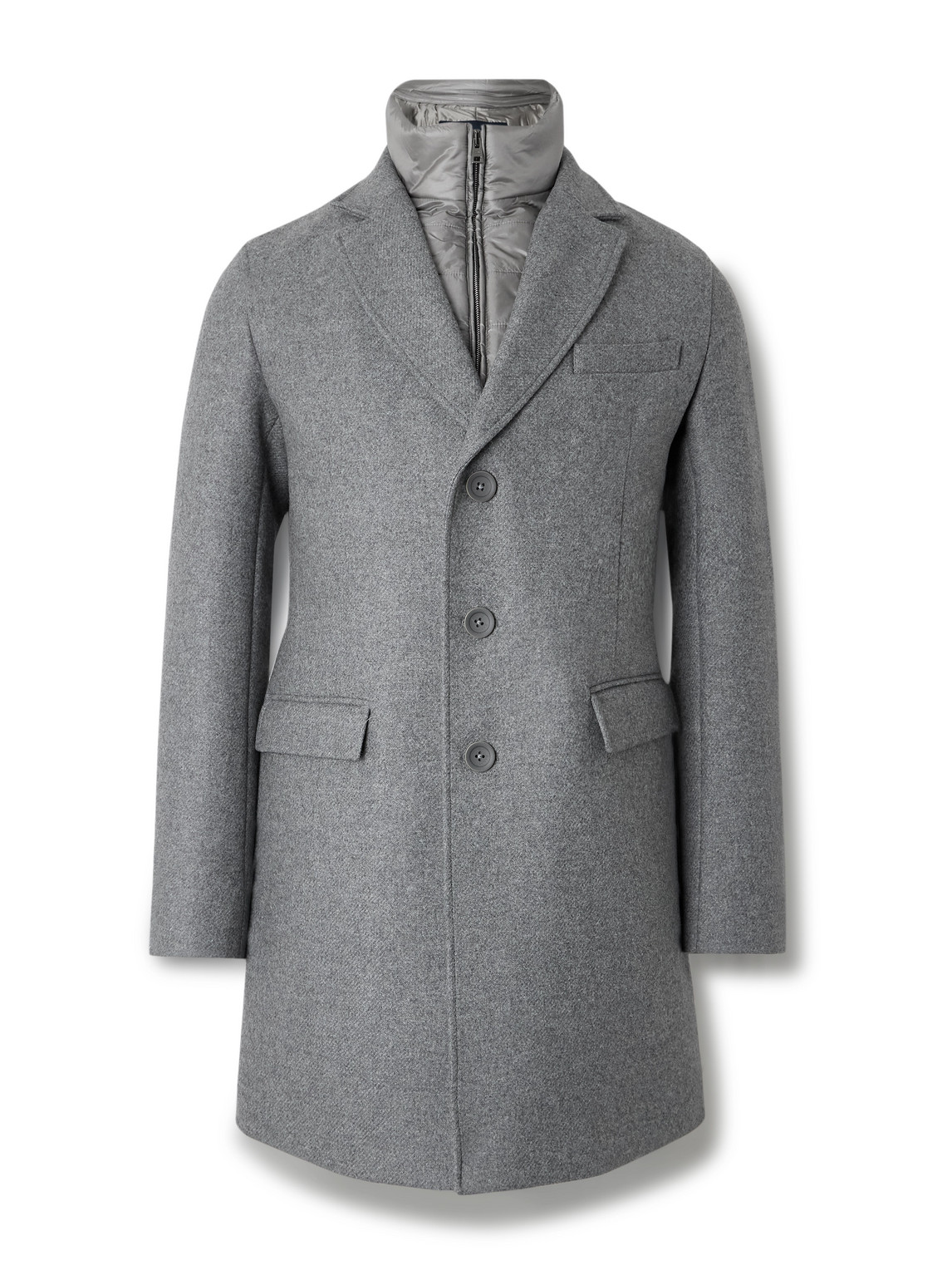 Convertible Padded Wool-Blend and Quilted Shell Coat