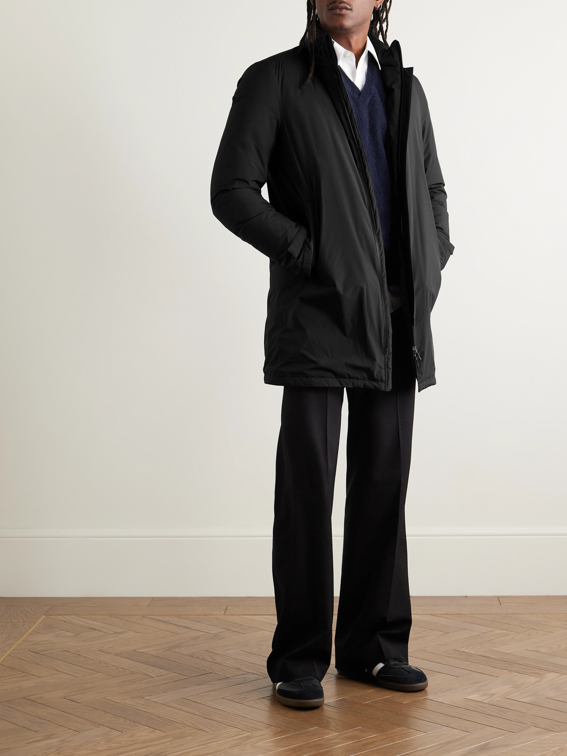 Padded Shell Hooded Down Jacket