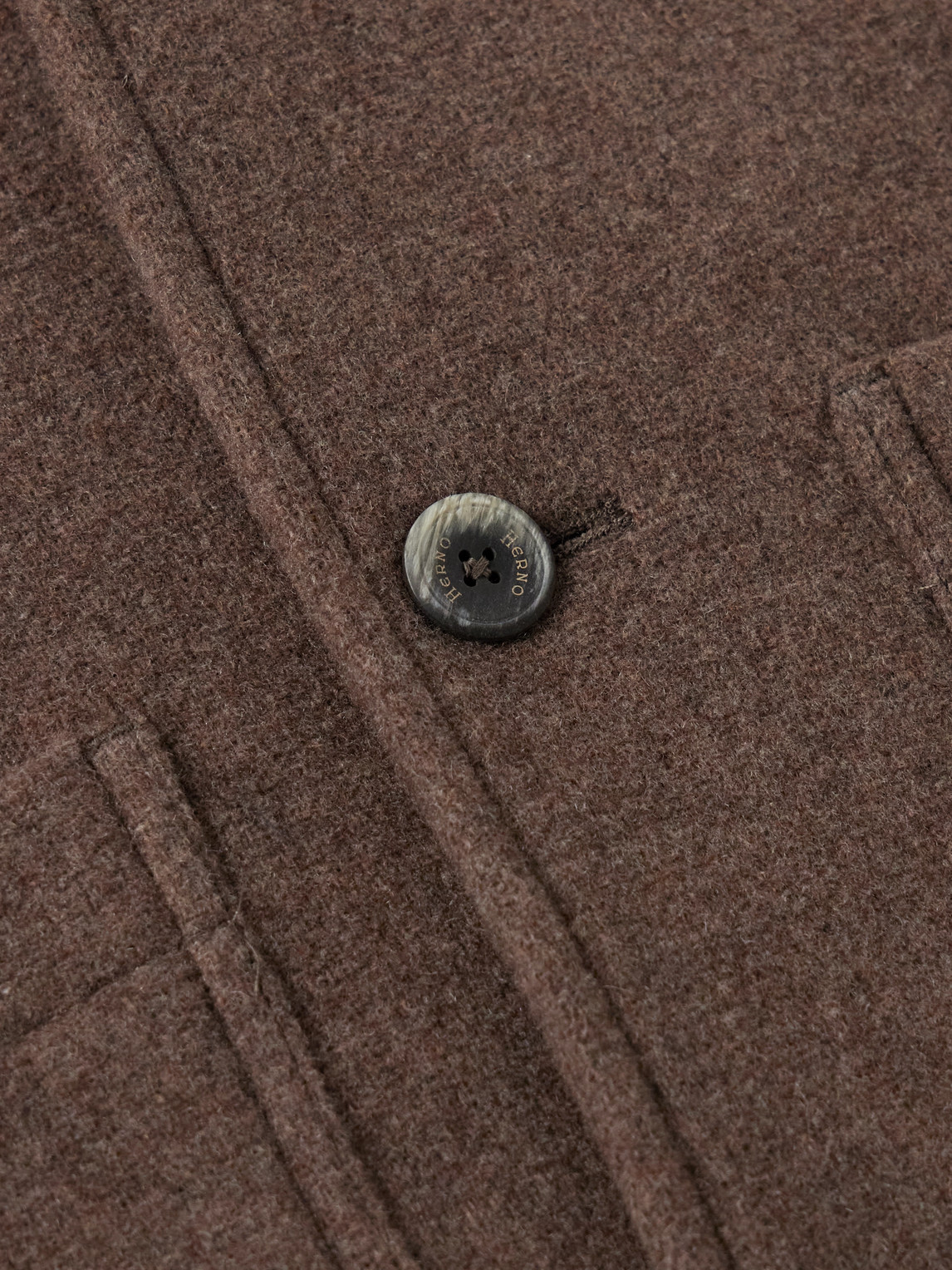 Herno Wool-blend Felt Overshirt In Brown