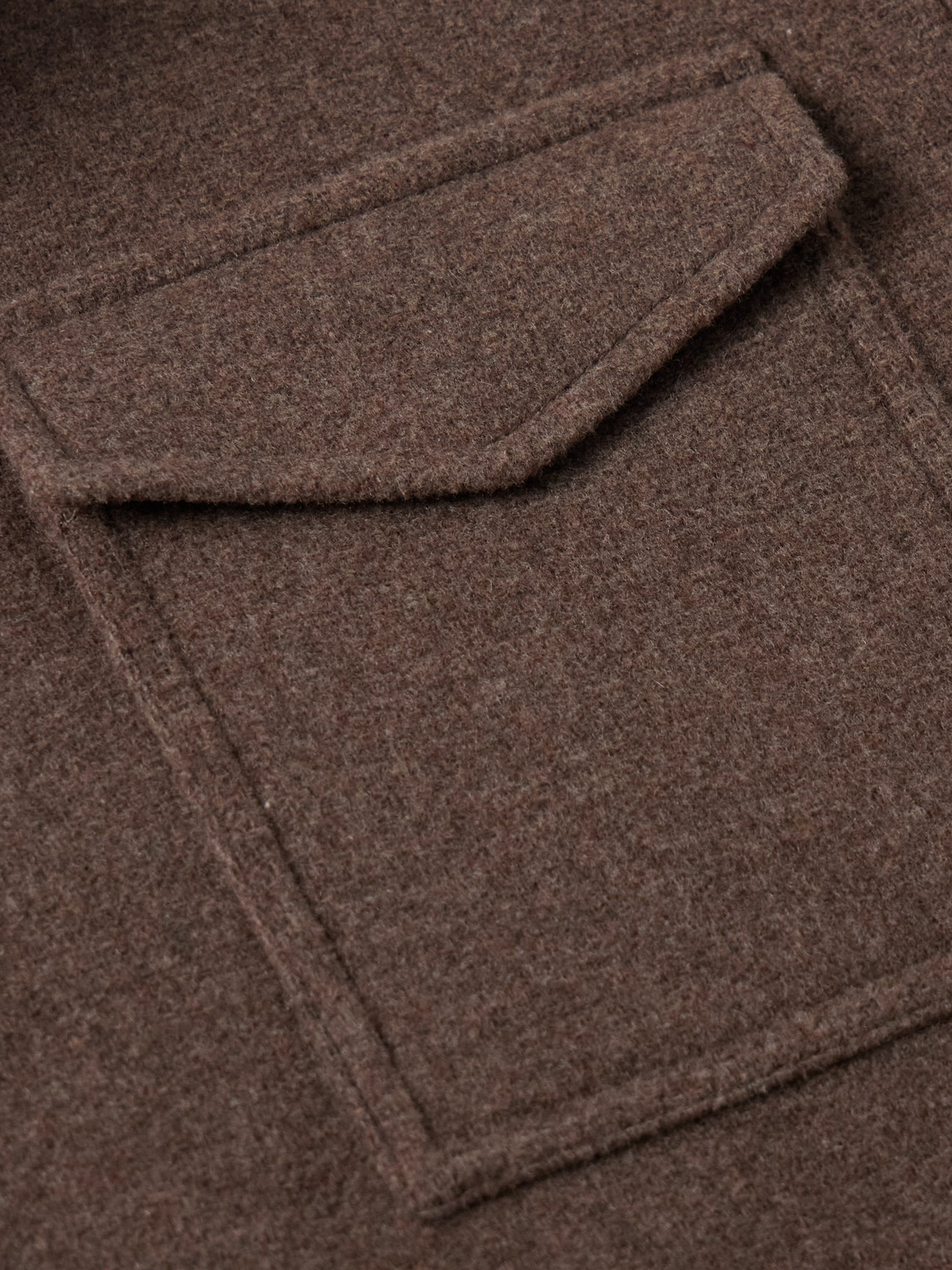Herno Wool-blend Felt Overshirt In Brown