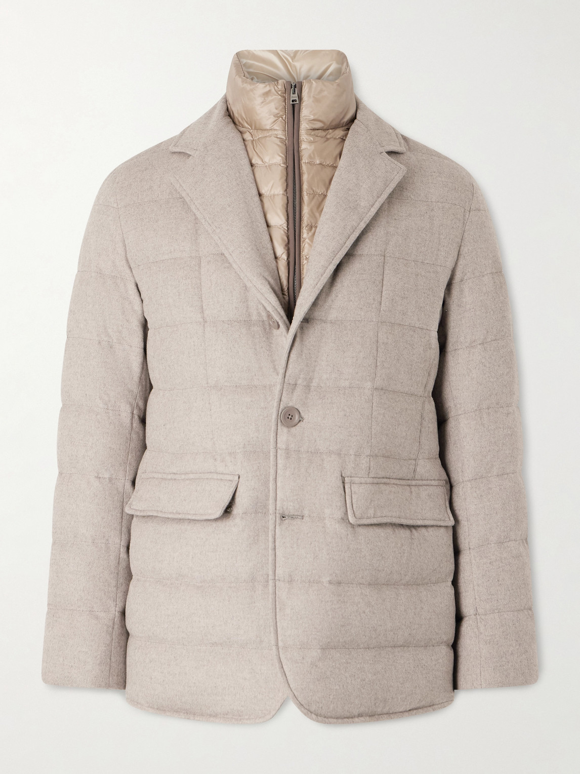 HERNO Slim-Fit Shell-Trimmed Silk and Cashmere-Blend Down Jacket - Men