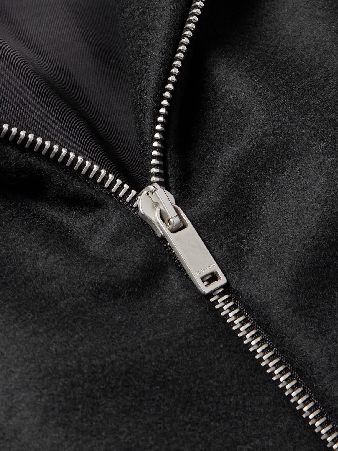 Jil Sander Padded Wool-felt Bomber Jacket In Black