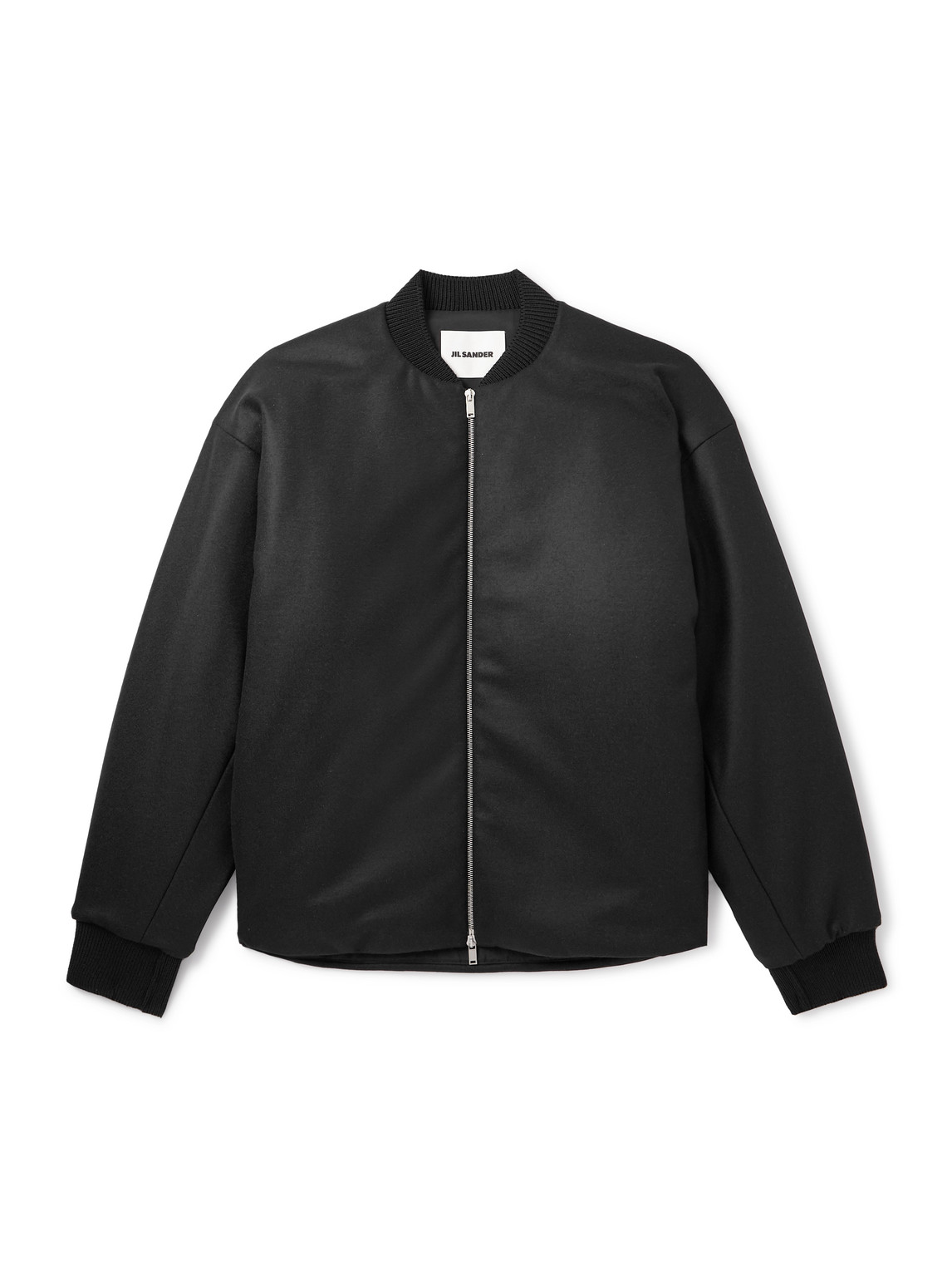 Jil Sander Padded Wool-felt Bomber Jacket In Black