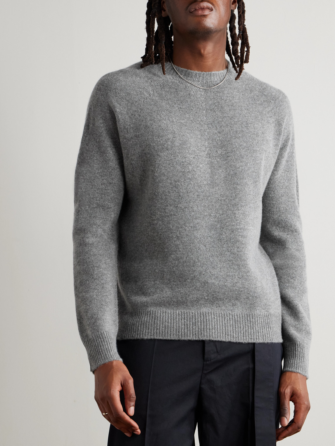 Jil Sander Merino Wool And Cashmere-blend Sweater In Gray