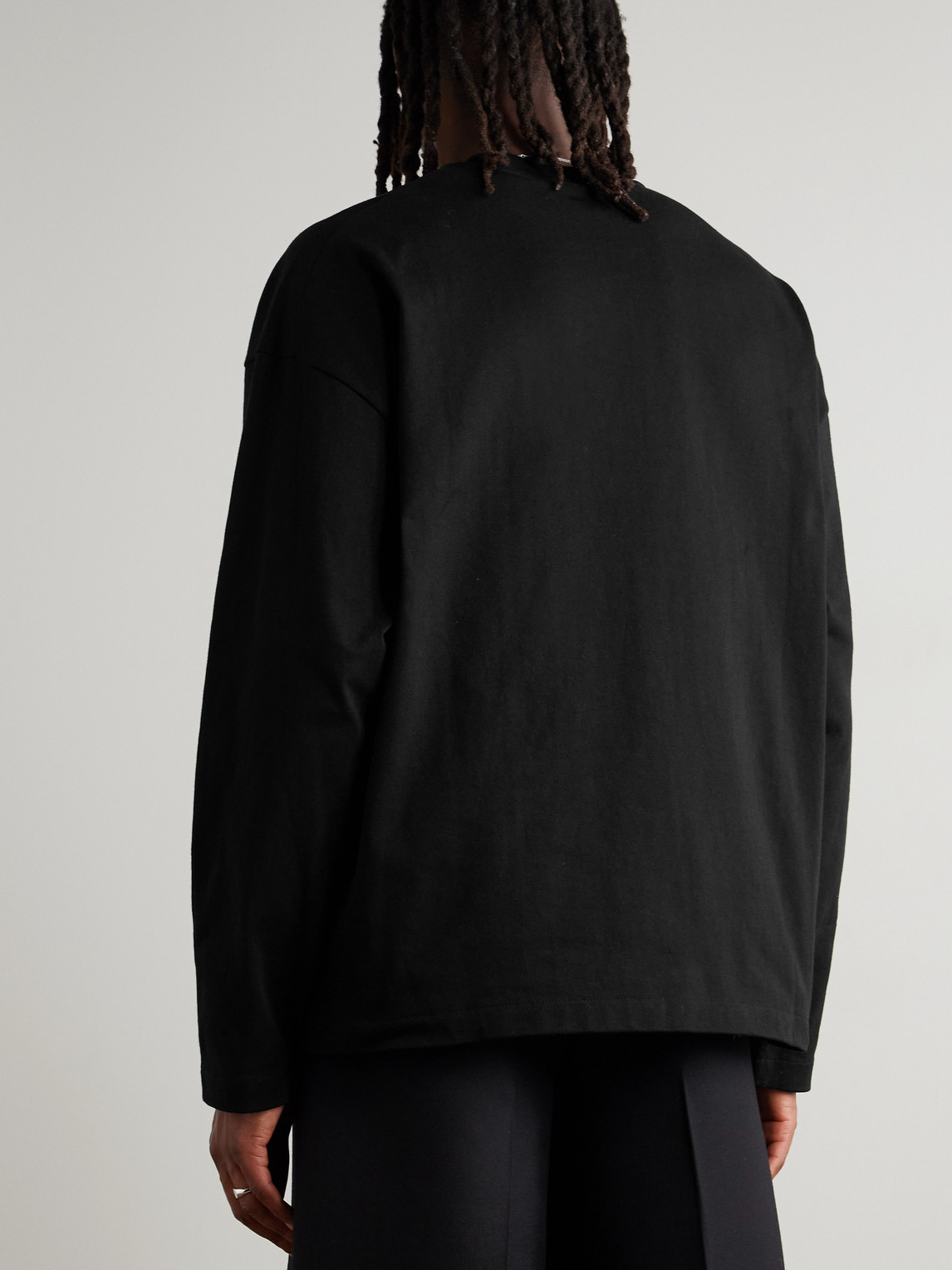 Jil Sander Relaxed-fit Cotton T-shirt With Tonal Logo Print In Black