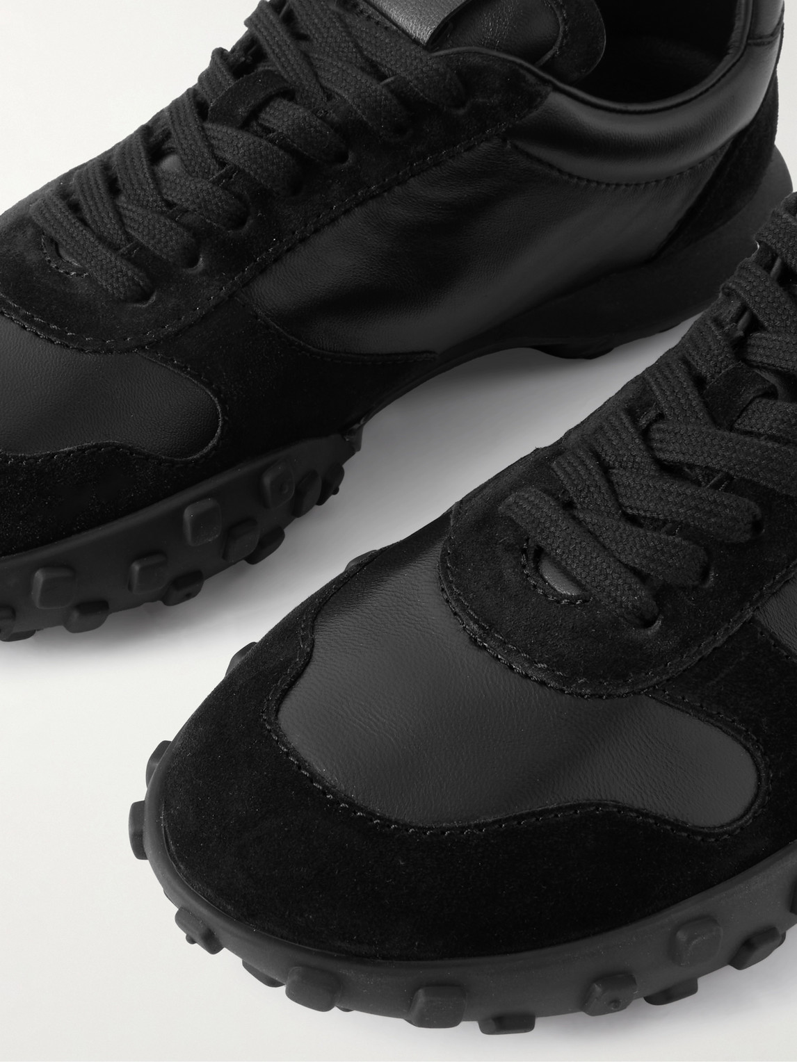 Jil Sander Suede Panel Round Toe Rubber Sole Sneakers