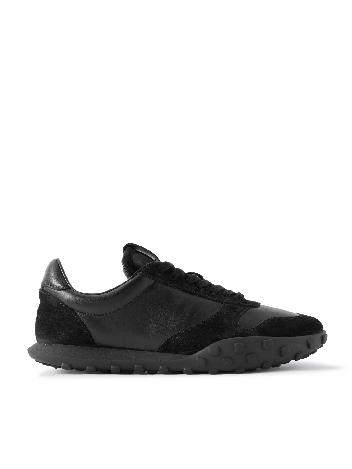 Jil Sander Suede Panel Round Toe Rubber Sole Sneakers